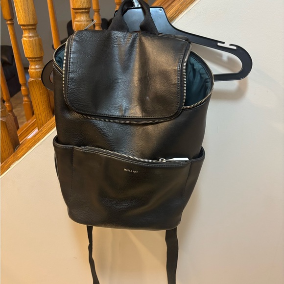 Matt & Nat Black Vegan Leather Backpack - Picture 1 of 2